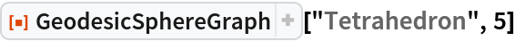 ResourceFunction["GeodesicSphereGraph"]["Tetrahedron", 5]